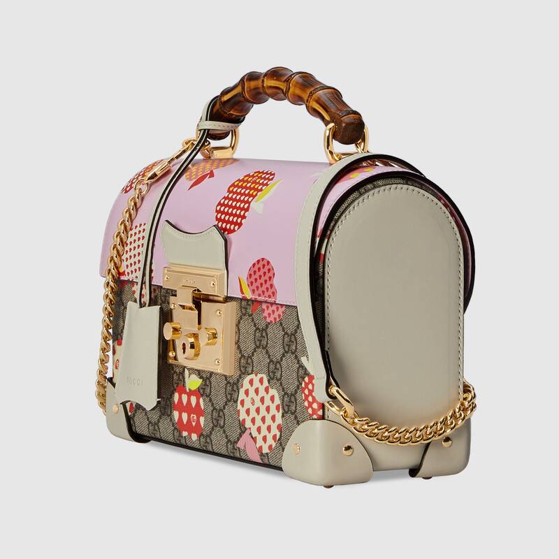 Gucci Padlock Leather Small Bamboo Shoulder Bag ?603221 Pink